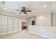 Large bonus room with built-in bookshelves and recessed lighting at 1522 High St, Charlotte, NC 28211
