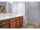 View of the bathroom featuring a single vanity with a bright mirror and white countertop at 1609 Mcfarland Dr, Shelby, NC 28152