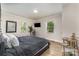 Bright bedroom with two windows and a view, wood floors, and stylish furnishings at 2601 Ashley Rd, Charlotte, NC 28208