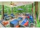 Inviting outdoor patio featuring comfortable seating and wooded views, perfect for relaxing and entertaining at 530 Shady Oaks Dr, Stanley, NC 28164