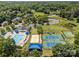 Community amenities featuring swimming pool, clubhouse, tennis courts, volleyball court, and green spaces at 8441 Sandowne Ln, Huntersville, NC 28078