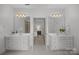 Bathroom featuring double sinks and ample counter space at 8441 Sandowne Ln, Huntersville, NC 28078