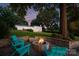 Charming backyard with stone fire pit and inviting seating area, perfect for cool evenings at 138 Lakefront Dr, Mooresville, NC 28117