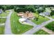 Aerial view of home featuring a pool, spacious yard, and mature trees at 139 Pleasant Garden Dr, Taylorsville, NC 28681