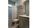 Clean bathroom featuring a shower and tub combo, vanity, and chrome fixtures at 147 Dubois Dr, Mooresville, NC 28115