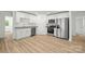 Bright kitchen with white cabinets, stainless steel appliances, and a granite countertop at 212 N Correll St, Landis, NC 28025