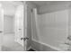 Bright bathroom with a tub, white shower curtain, and a clean, modern design at 252 Sweet Bay Nw Ln, Concord, NC 28027