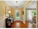 Welcoming foyer with hardwood floors and decorative chandelier at 308 Odell St, Kannapolis, NC 28083