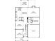 Detailed first-floor plan highlighting the layout of the kitchen, living spaces, and garage at 423 Balboa St, Matthews, NC 28104