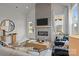 Well-lit living room with a cozy fireplace, TV, and designer furniture at 4419 Splash Trl # 158, Sherrills Ford, NC 28673