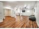 Finished basement with wood floors, white walls and trim, and an open concept layout at 5258 E Bandys Cross Rd, Catawba, NC 28609