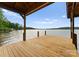 Wooden dock providing access to serene lake waters and picturesque scenery at 8066 Edgewater Dr # 103, Norwood, NC 28128