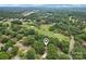 Aerial view of a community surrounded by greenery with a golf course in the distance at 8117 Rising Meadow Rd, Charlotte, NC 28277
