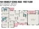 First floor floor plan of 1041 Brawley School Road featuring bedrooms, bathrooms, kitchen, and living room at 1041 Brawley School Rd, Mooresville, NC 28117