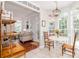 Charming breakfast nook with large windows, a round table, and seamlessly connected to the living room at 10419 Chelsea Bay Dr, Charlotte, NC 28278