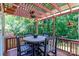 Covered patio with a round table and chairs, ideal for outdoor dining at 10419 Chelsea Bay Dr, Charlotte, NC 28278