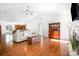 Bright living room features hardwood floors, fireplace, vaulted ceilings and opens to the kitchen at 115 Meadow Lake Dr, Salisbury, NC 28146