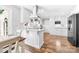 Bright kitchen featuring white cabinets, granite countertops, stainless steel appliances, and a kitchen island at 120 Labans Ln, Lincolnton, NC 28092