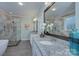 Elegant bathroom featuring double sinks and a glass shower at 1327 Springlake Rd, York, SC 29745