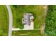 Overhead shot of a home, landscaped yard, and surrounding greenery with a long driveway at 1533 Ohara Plantation Ct, Dallas, NC 28034