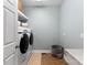 Clean laundry room featuring modern washer and dryer units at 1533 Ohara Plantation Ct, Dallas, NC 28034