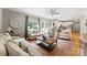 Relaxing living room featuring hardwood floors, natural lighting, and comfortable seating at 1533 Ohara Plantation Ct, Dallas, NC 28034