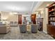 Relax in the elegant community lounge with plush seating and a cozy fireplace at 300 W 5Th St # 433, Charlotte, NC 28202