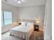 Bedroom showcasing a queen bed with end tables and neutral carpeting at 320 Lawrence Gray Rd, Charlotte, NC 28262