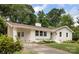 A bright, white home with a blue door and well-maintained landscaping at 4017 Sulkirk Rd, Charlotte, NC 28210