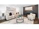 Cozy living room featuring a stylish brick fireplace and neutral decor at 4017 Sulkirk Rd, Charlotte, NC 28210
