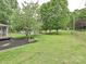 Expansive backyard with lush green grass, mature trees, and manicured landscaping, providing a peaceful retreat at 407 S Buckoak St, Stanley, NC 28164