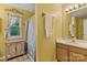 Bathroom featuring a decorative vanity, neutral walls, and a shower with curtain at 4810 Shea Ct, Monroe, NC 28110