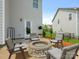 Backyard patio featuring a stone fire pit and comfortable seating at 4912 Grace View Dr, Pineville, NC 28134