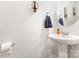 Half bath features a sink with a mirror and modern fixtures at 5043 Baileys Run Dr, Rock Hill, SC 29732