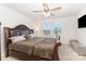 Comfortable main bedroom featuring a ceiling fan, tv, and large windows at 5043 Baileys Run Dr, Rock Hill, SC 29732