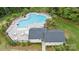 Aerial view of the community pool and clubhouse with plenty of seating for residents to enjoy at 5050 Havencrest Dr, Fort Mill, SC 29715