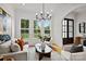 Sun-filled living room with modern decor, hardwood floors, and backyard views at 621 Poindexter Dr, Charlotte, NC 28209