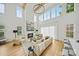 The living room features high ceilings, a fireplace, neutral decor, and an inviting space at 621 Poindexter Dr, Charlotte, NC 28209