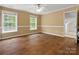Bedroom featuring hardwood floors and two windows for lots of natural light at 1010 Arabian Farm Rd, Clover, SC 29710