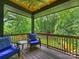 Cozy outdoor deck with comfortable seating, offering a peaceful view of the surrounding greenery at 112 Manning Dr, Charlotte, NC 28209