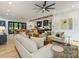 Spacious open-plan living area with stylish furniture and hardwood flooring at 112 Manning Dr, Charlotte, NC 28209