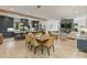 Open concept living room, kitchen and dining area featuring modern design elements at 112 Manning Dr, Charlotte, NC 28209