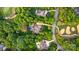 Aerial view of luxury homes with pools surrounded by lush greenery at 167 Quaker Rd, Mooresville, NC 28117