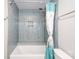 Charming bathroom with a bathtub, shower and decorative shower curtain, creating a delightful space at 3807 Sweetgrass Ln, Charlotte, NC 28226