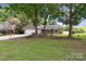 Charming single-story home with a well-manicured lawn, mature trees, and a cozy covered porch at 3807 Sweetgrass Ln, Charlotte, NC 28226
