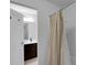 Bathroom featuring a shower with curtain and view into lavatory at 417 Brier Knob Dr, Fort Mill, SC 29715