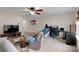 Cozy living room with a TV, ceiling fan, and comfortable seating area at 417 Brier Knob Dr, Fort Mill, SC 29715