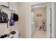 Practical mud room with storage hooks, shelves and access to a laundry area for convenience and organization at 417 Brier Knob Dr, Fort Mill, SC 29715