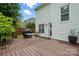 Inviting wooden deck, perfect for entertaining, with easy access to the home's interior at 6821 Millingden Ct, Charlotte, NC 28277