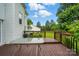 Cozy back deck with a lovely table overlooking a fenced backyard at 6821 Millingden Ct, Charlotte, NC 28277